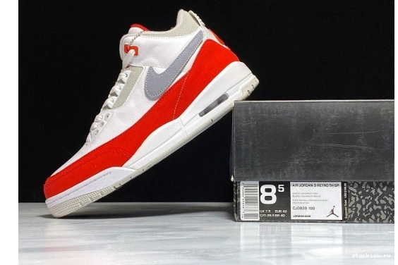 JORDAN WHITE CJ0939-100 RETRO RED TINKER 3 CJ0939-100 UNIVERSITY AIR 0813